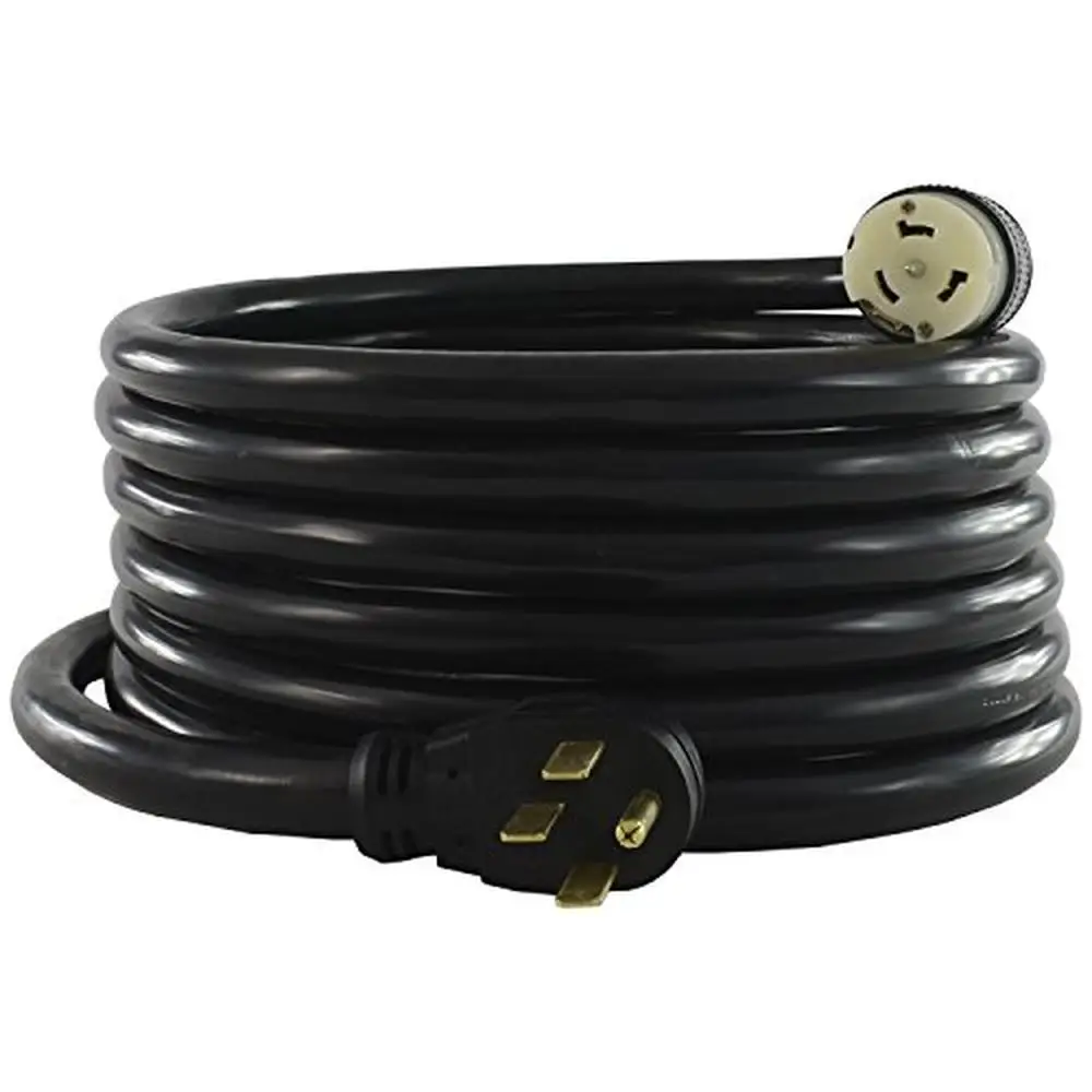 Temporary Generator Power Cord 50A Straight-Blade to Locking 50FT NEMA 14-50P to SS2-50R Male-to-Female 250V 45A Derated