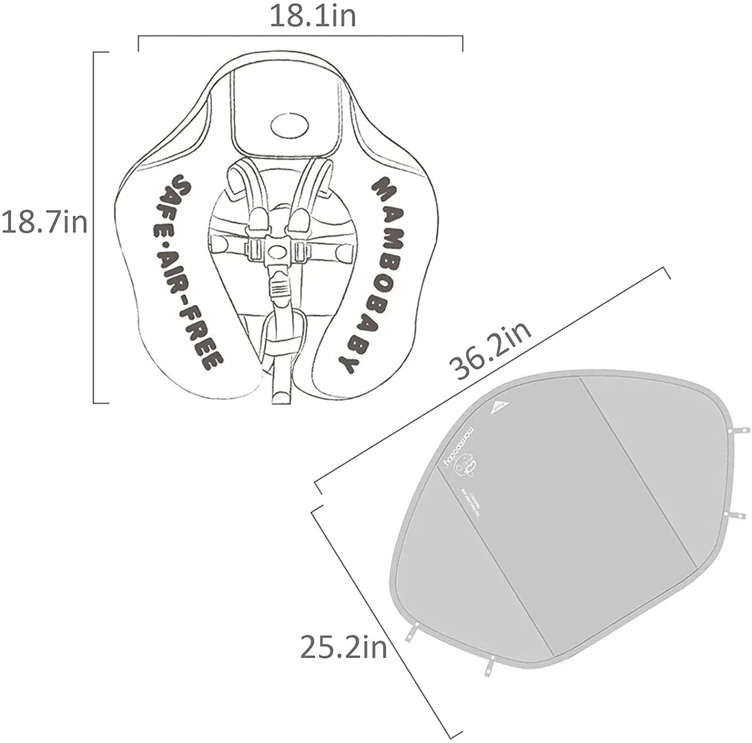 Mambobaby Float with Canopy Baby Swim Ring for Pool with Removable UPF 50+ Sun Canopy Non Inflatable Baby Float Swim Trainer