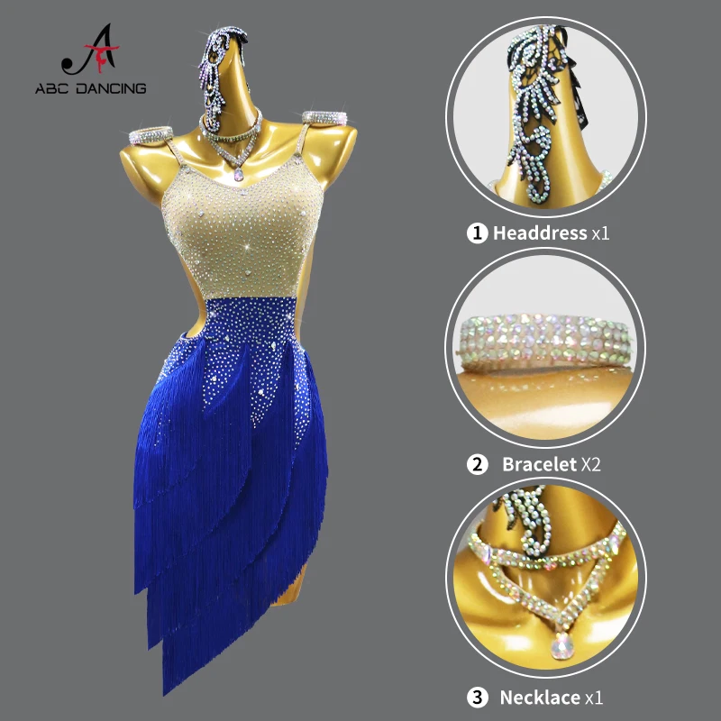 فستان الحفلات للنساء والفتيات ملابس الرقص اللاتينية المنافسة زي حفلات قاعة الرقص دعوى 2025 ملابس الرقص الرياضية حفلة موسيقية شرابة الزي