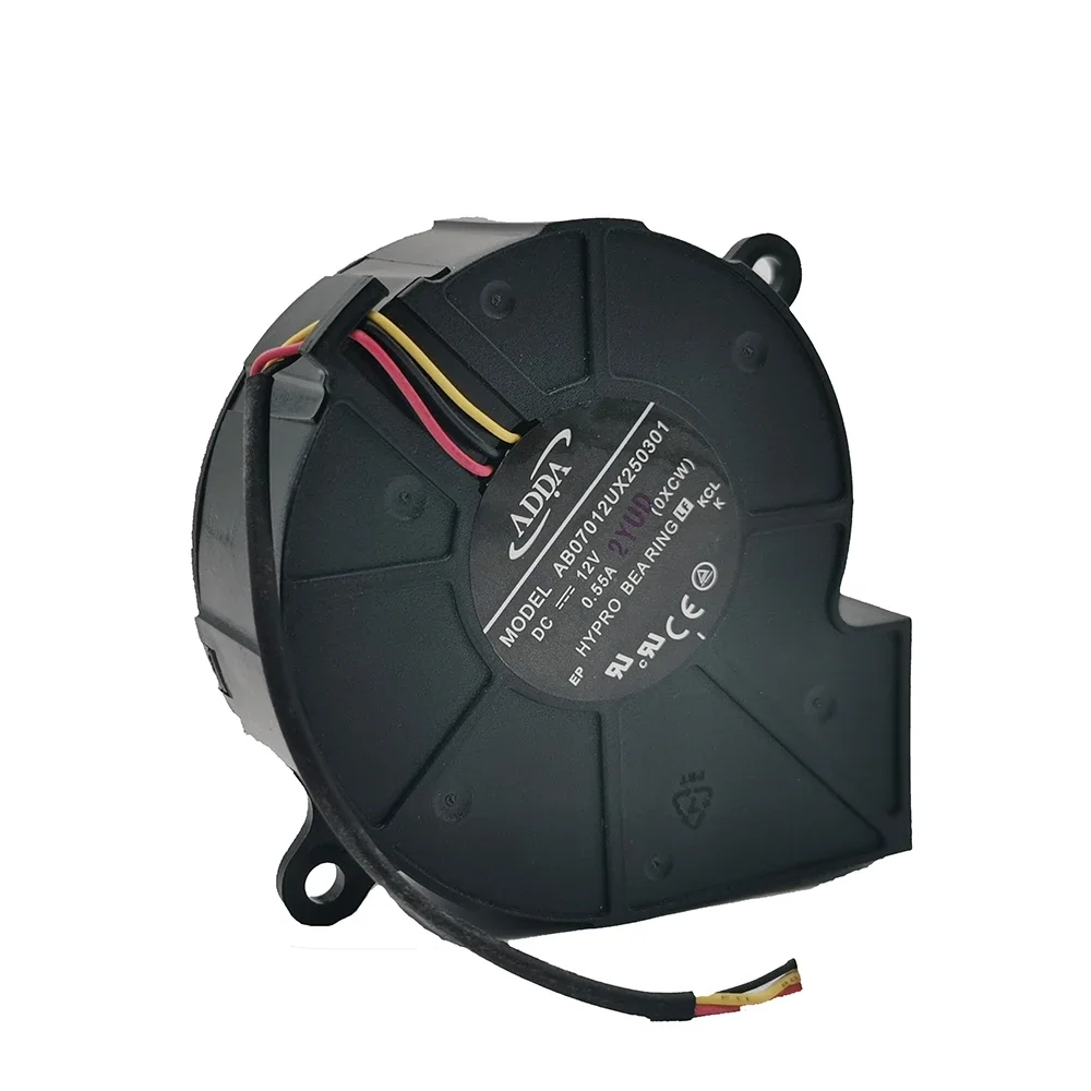 Nuovo per ADDA AB07012UX250301 7cm 12V 0.55A turbina centrifuga-proiettore ventilatore ventola di raffreddamento-foro posizione distanza 75mm