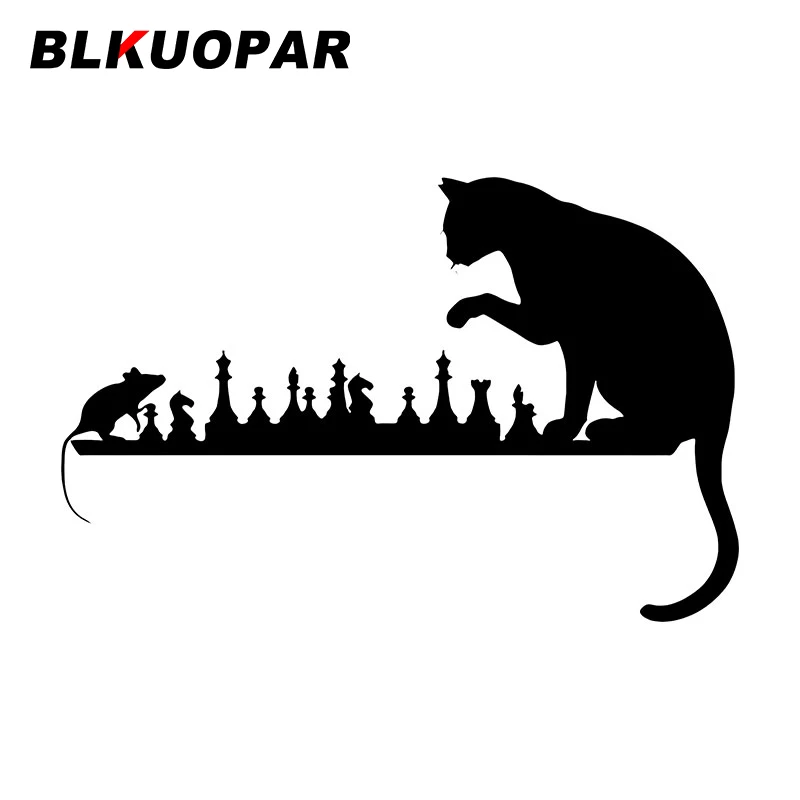 BLKUOPAR Chess Cat Mouse Car Stickers Art Animals Decals Scratch-Proof Die Cut Fun And Cute Graphics Windows VAN Styling