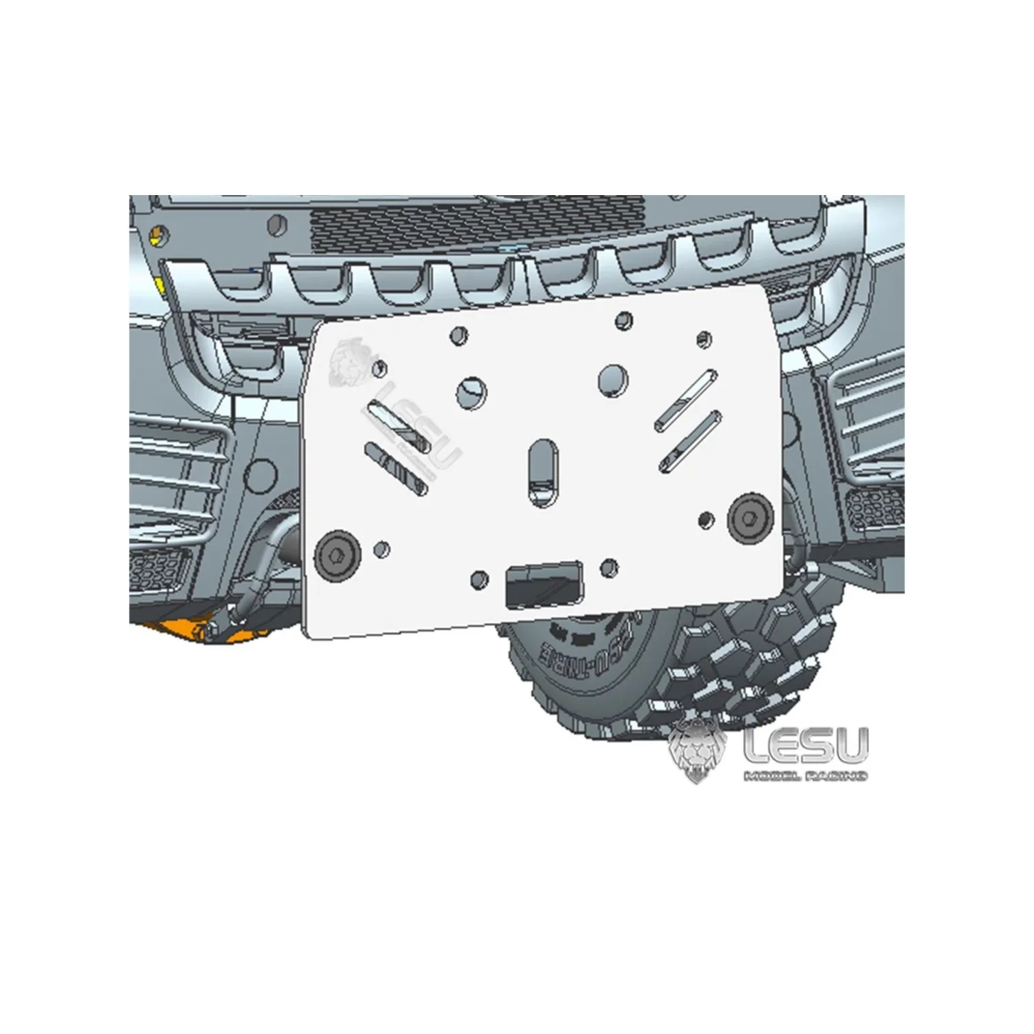 LESU Teile Metall-Fronthalterungen für Hydraulische Stützbeine 1/14 DIY RC Roll-on Roll-off Muldenkipper 3363 3348 TGS Kranwagenmodell – Detail 9
