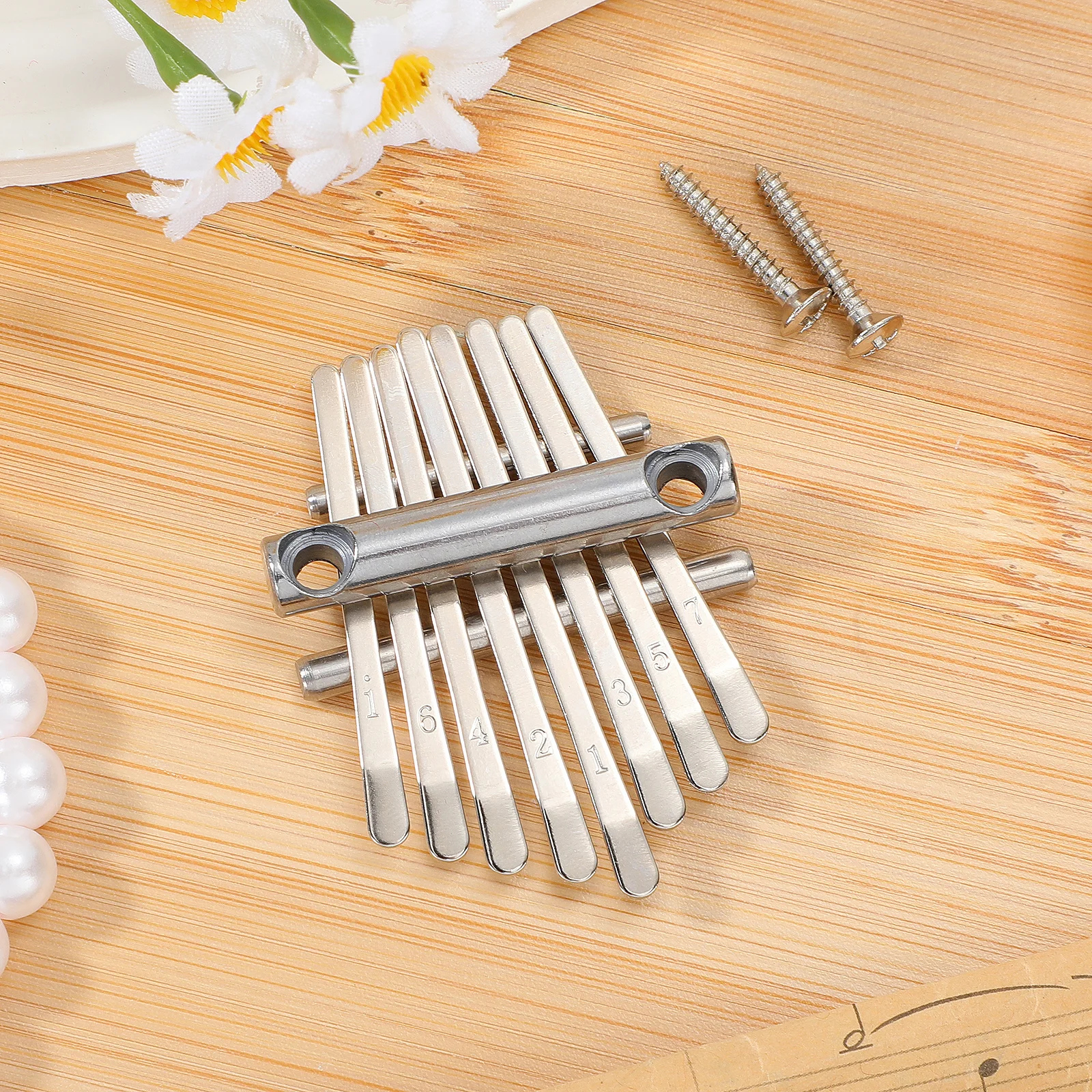 

2Sets DIY 8-Keys Finger Piano Special Design Smooth Safe Use Ideal Gift for Family Friends Beginners DIY Kalimba