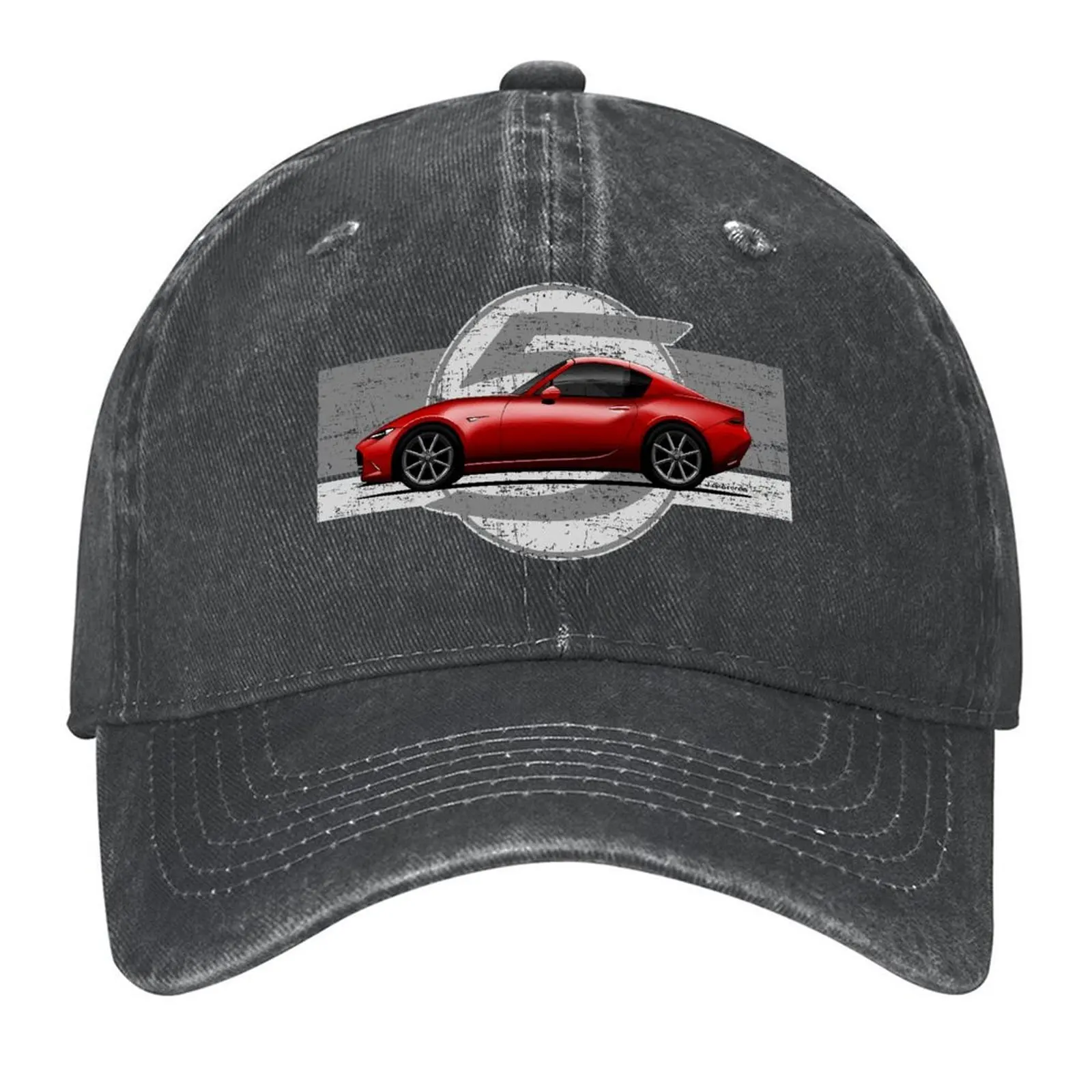 

My drawing of the iconic red RF Japanese roadster sports car with background 5 Baseball Cap Unique hats Sun Hats For Women Men's