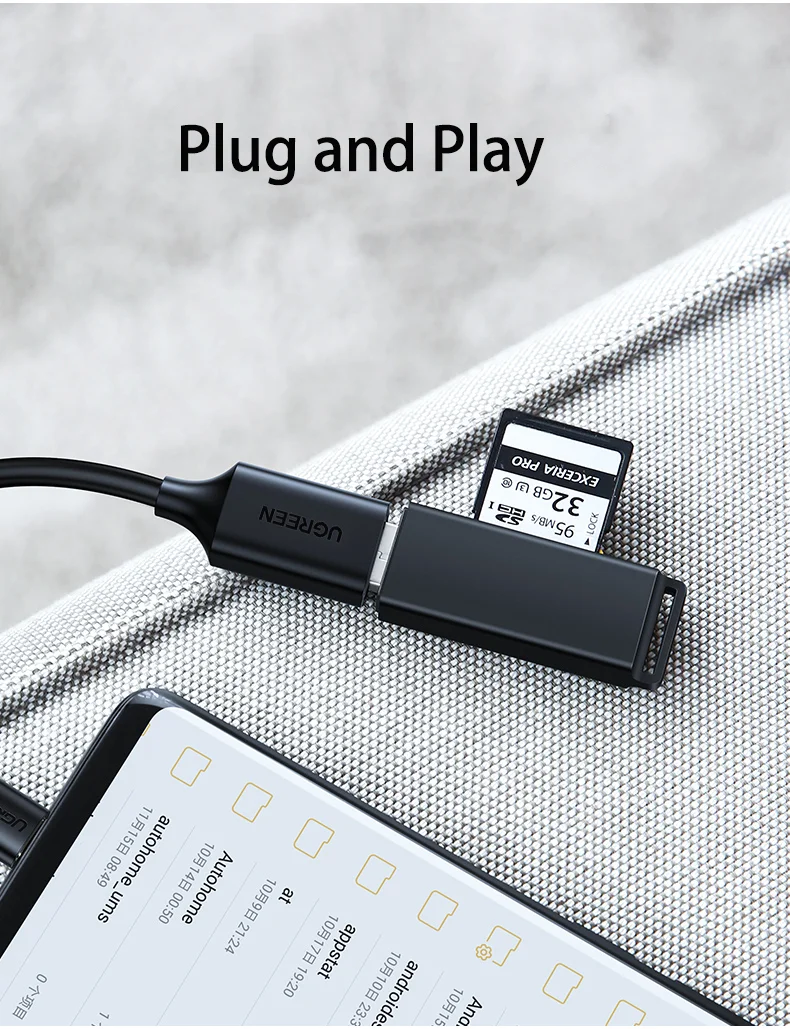 UGREEN OTGアダプターケーブル Type-Cオス - USB A 3.0メス OTGケーブル 超高速伝送 外部接続ケーブル