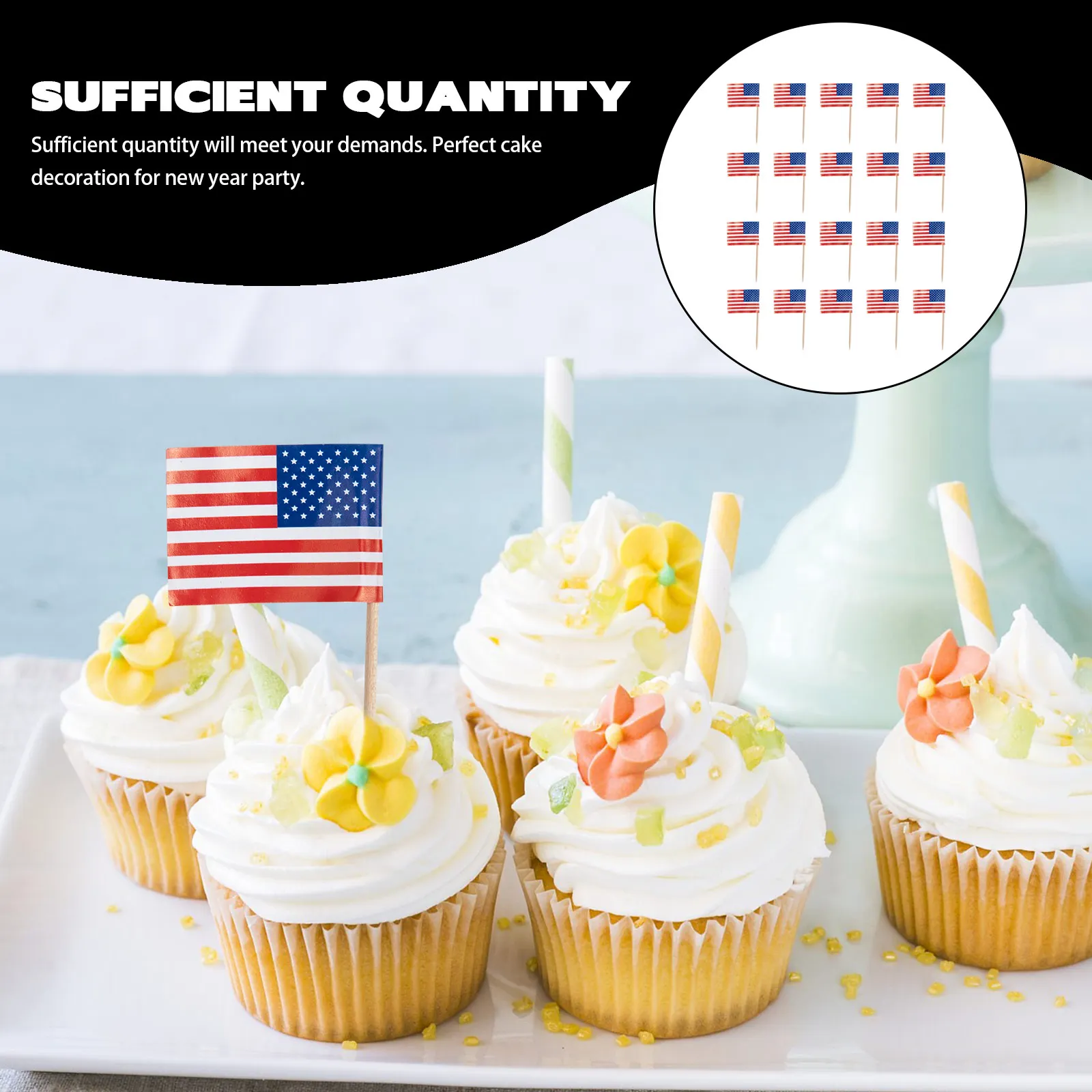 

100pcs National Flag Decorative Picks Fine Paper Toothpick Flags For Cake Cupcake Dessert Fruit Appetizer American Style Bar
