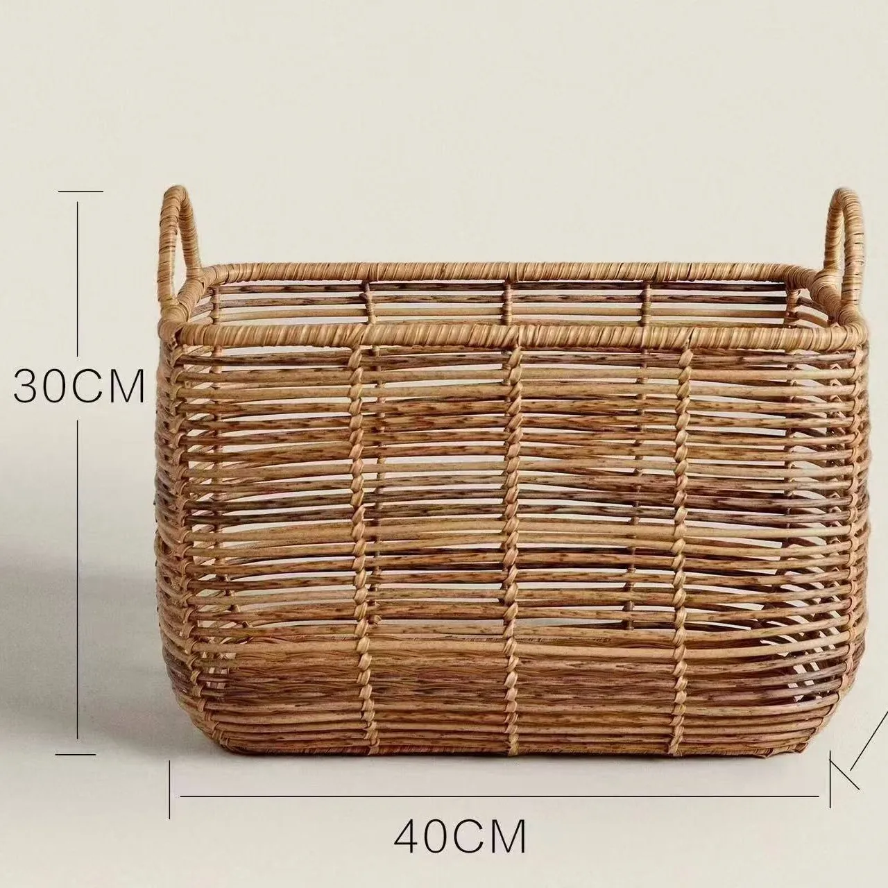 Handmade storage basket Rattan finishing Household storage with handheld sundries Dirty clothes basket