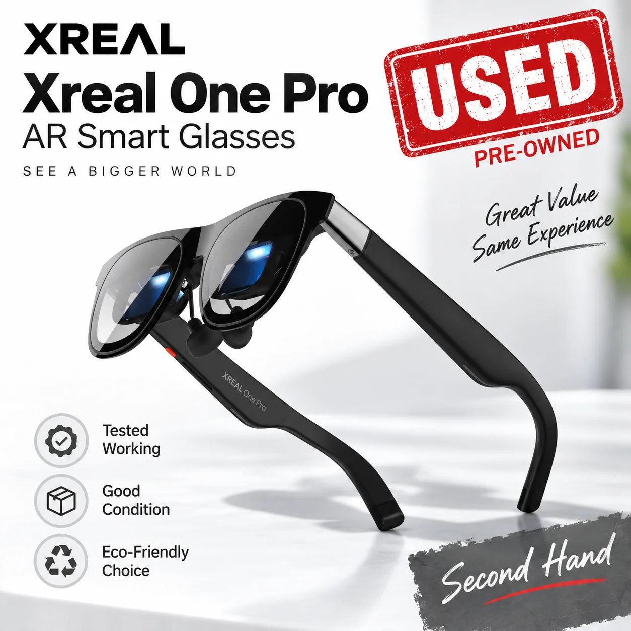 XREAL One Pro AR Smart Glasses Used up to 120Hz 57 FOV 3 DoF For iPhone Mac Switch PS5 Game Private Cinema