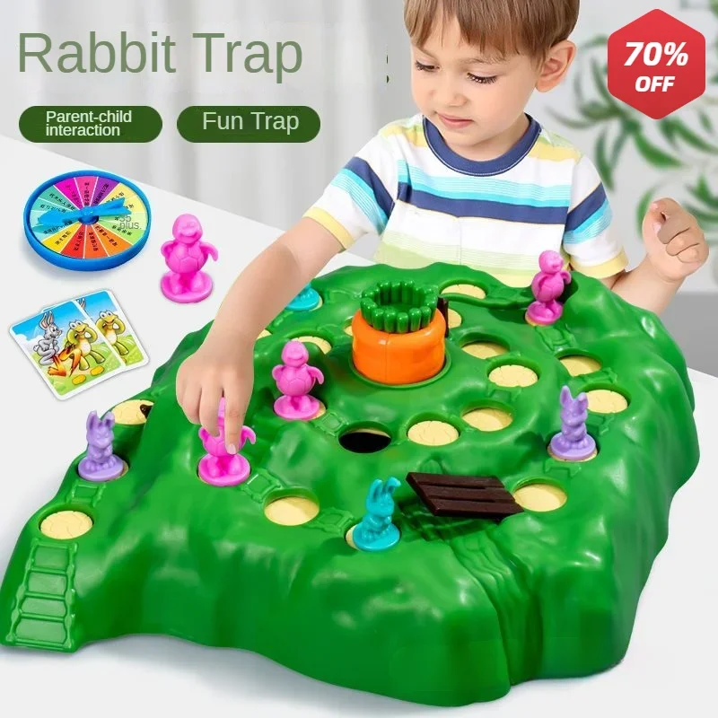 9Pcs New Rabbit Trap Puzzle Toy Children\'s Dual Play Multiplayer Board Game Competition Parent Child Interactive Strategy Game