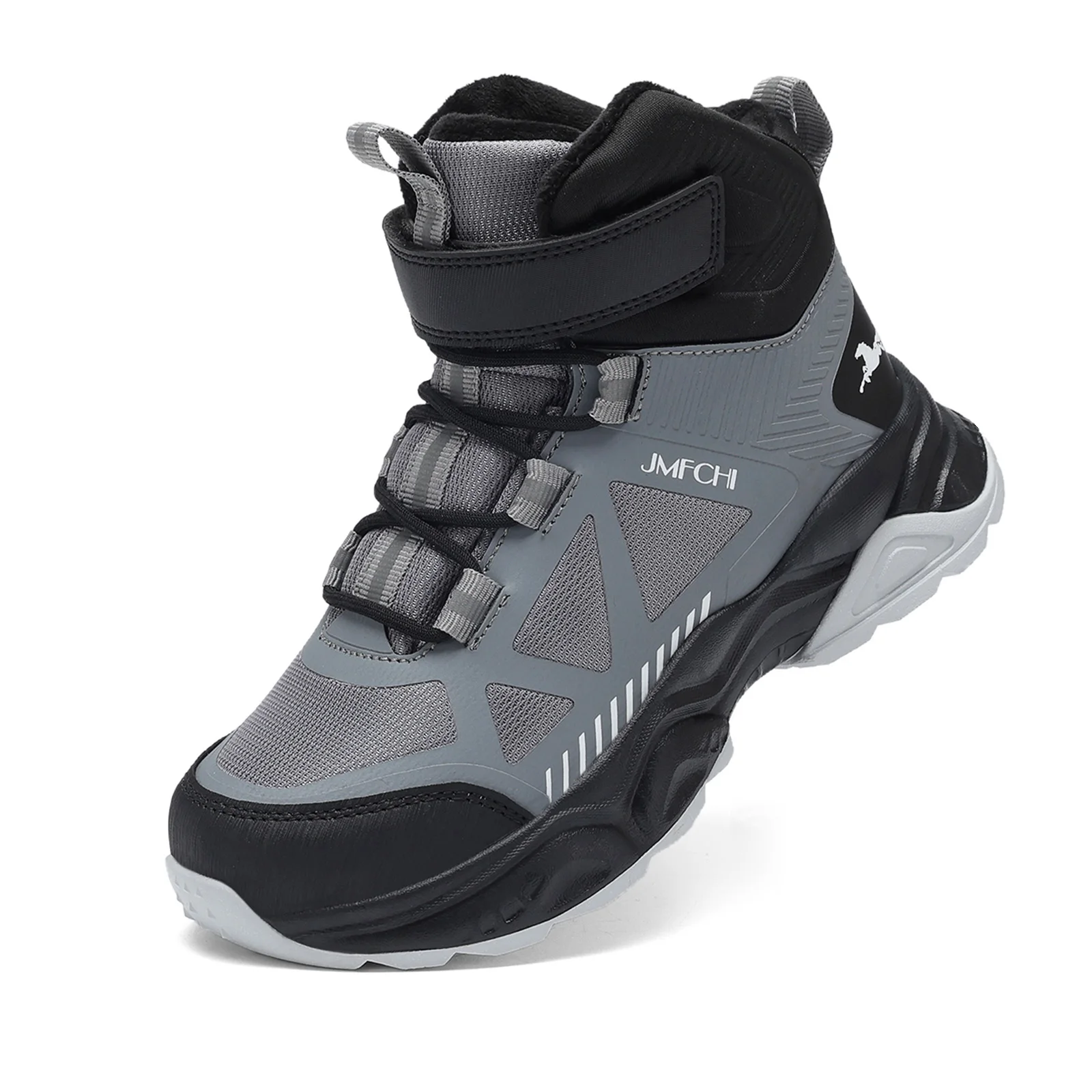 JMFCHI Waterproof Kids Snow Boots Winter Hiking Warm Fur Lined Slip Resistant Outdoor Boots for Boys And Girls