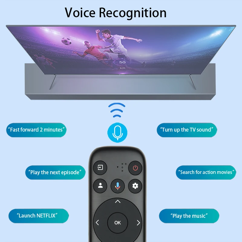 RC813 Voice Remote Control For TCL Android TVs 55Q670G 65Q670G 55Q750G 65Q750G 85Q750G with Netlfix PrimeVideo YouTube