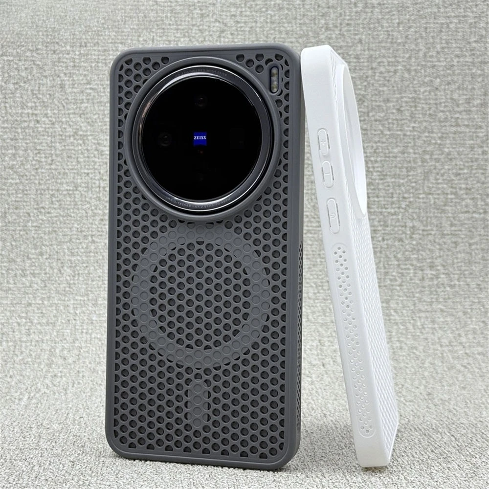 For VIVO X200 Pro Mini X200Pro Case Honeycomb Heat Dissipation Breathable Magnetic Back Cover For VIVO X100 X100S X200 Pro Shell