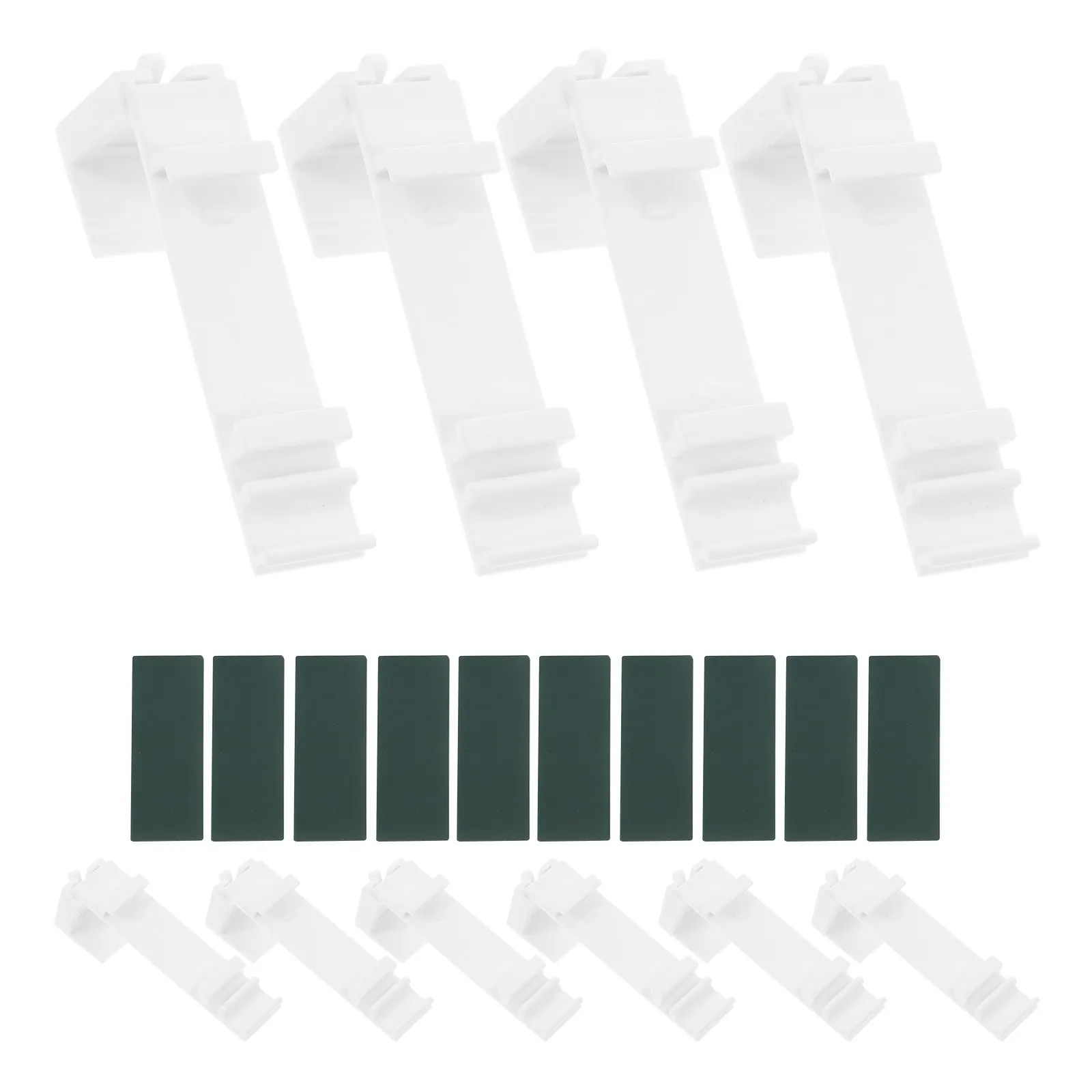 10Sets Window Curtain Hooks Brackets No Drill Self Adhesive for Pleated Venetian Double Roller Blinds Mounting
