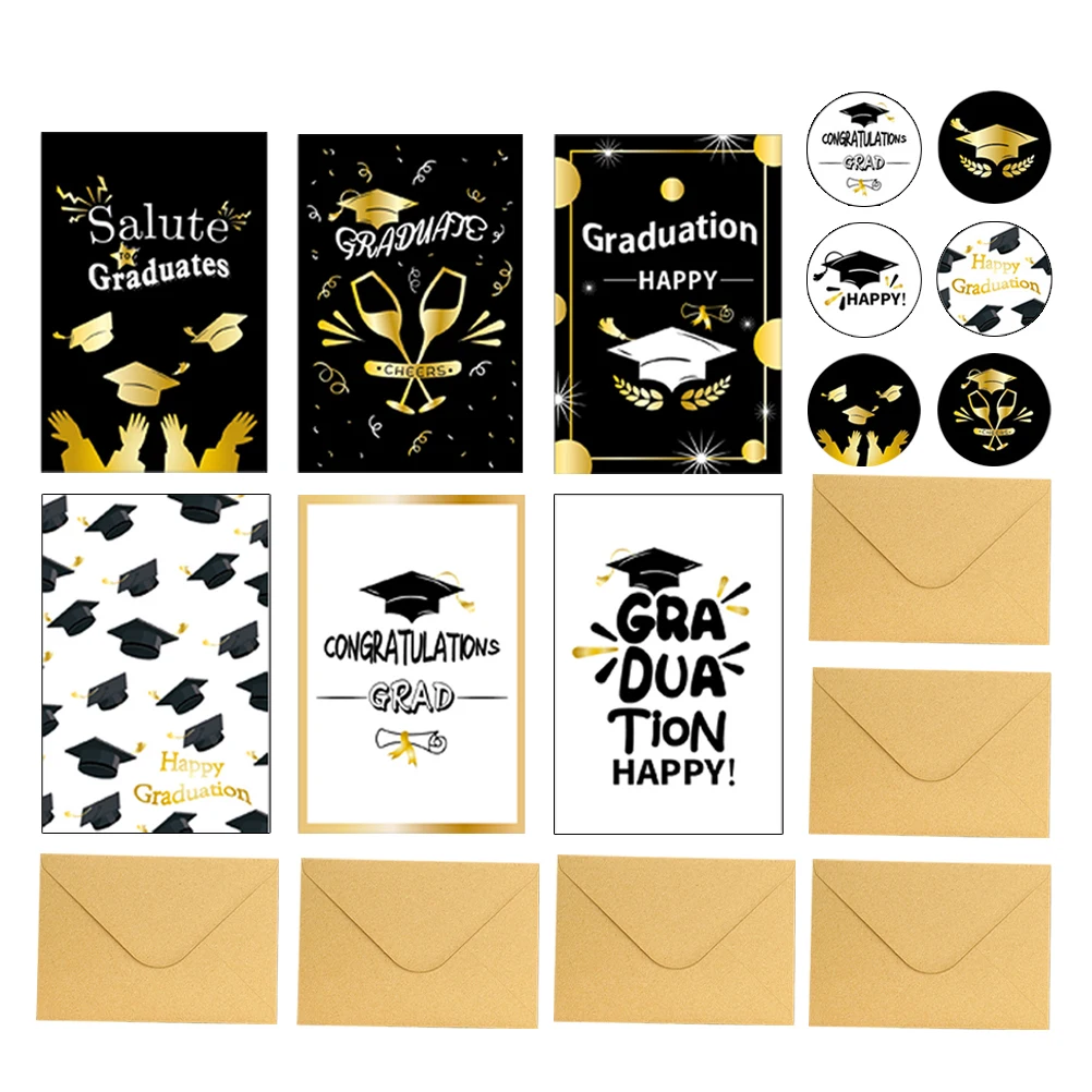 

1Set Graduation Party Cards Creative Paper Greeting Cards Graduation Congratulations School Presents Delicate Paper Card