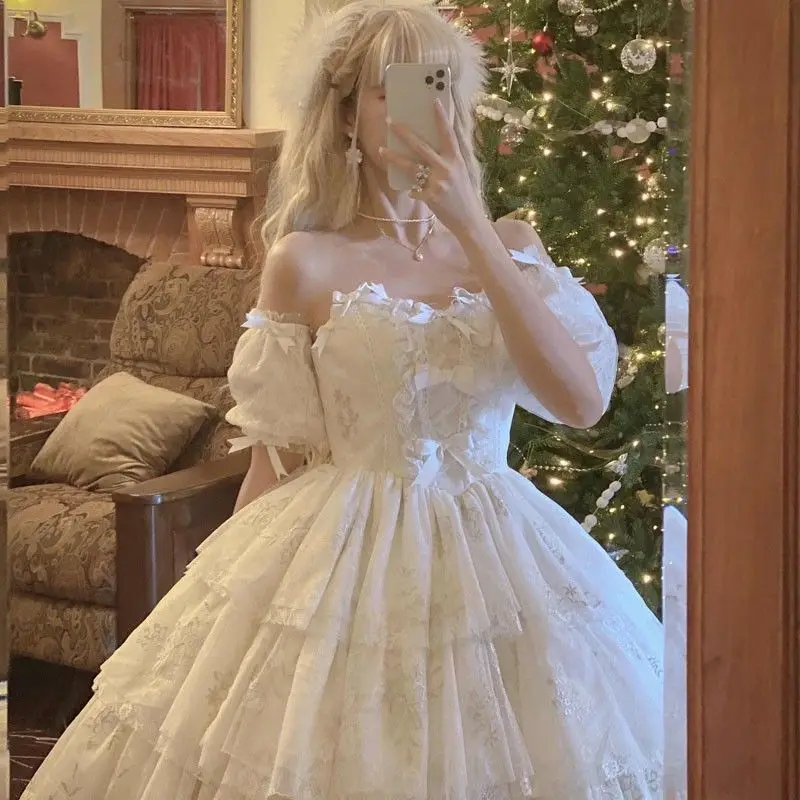 Wedding Dress Flower Lolita Long Sleeve Daily Light Lo Spring Autumn