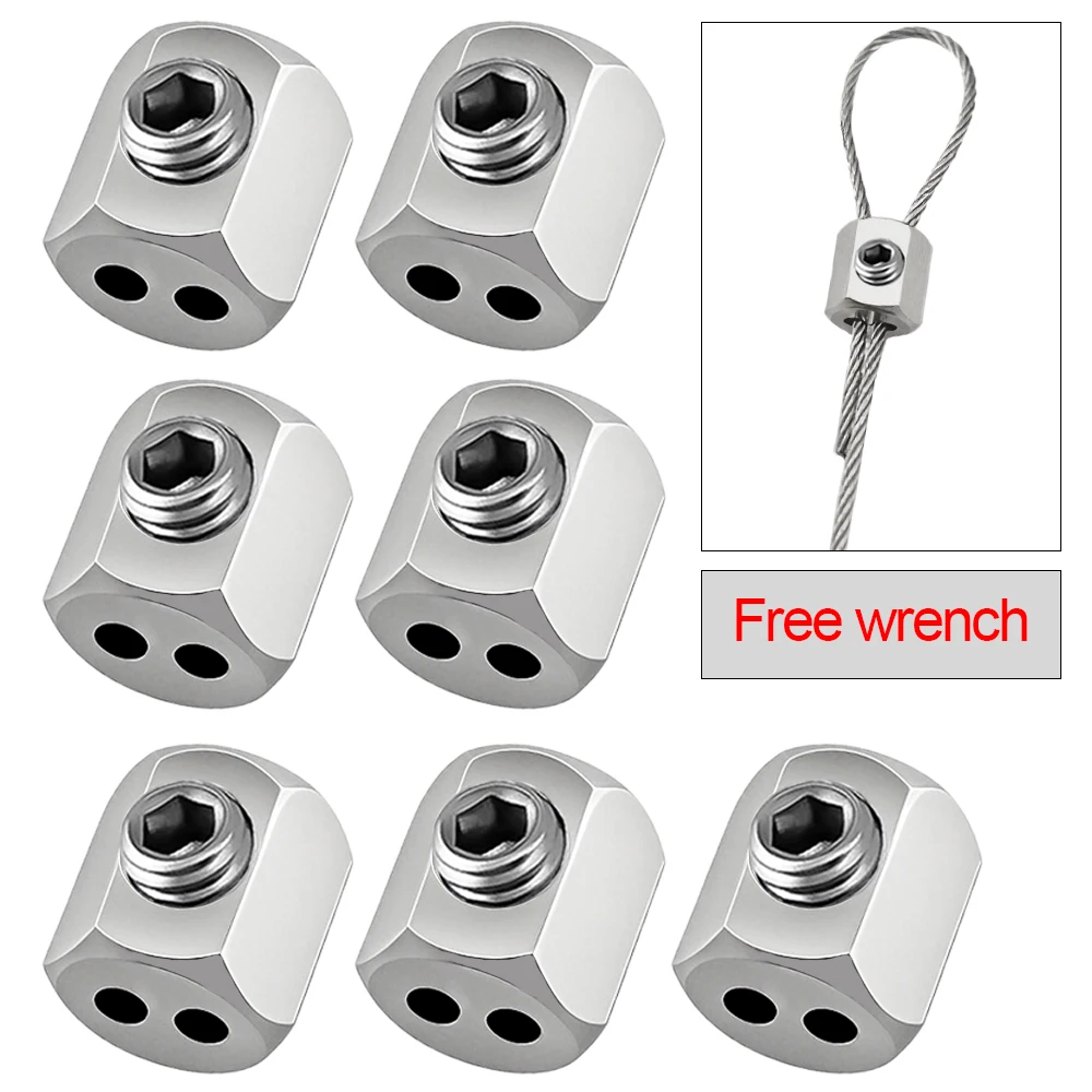 

1-1.5mm Steel Wire Rope Clamp Cable Fixing Adjustable Hardware Accessories for Lighting Fixtures Gallery Flower Basket Hanging