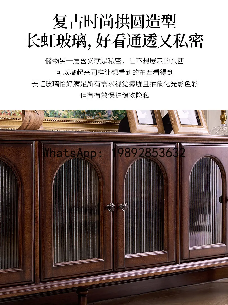 TQH Vintage Style Solid Wood TV Cabinet Retro Storage Cabinet American Style Coffee Table TV Stand
