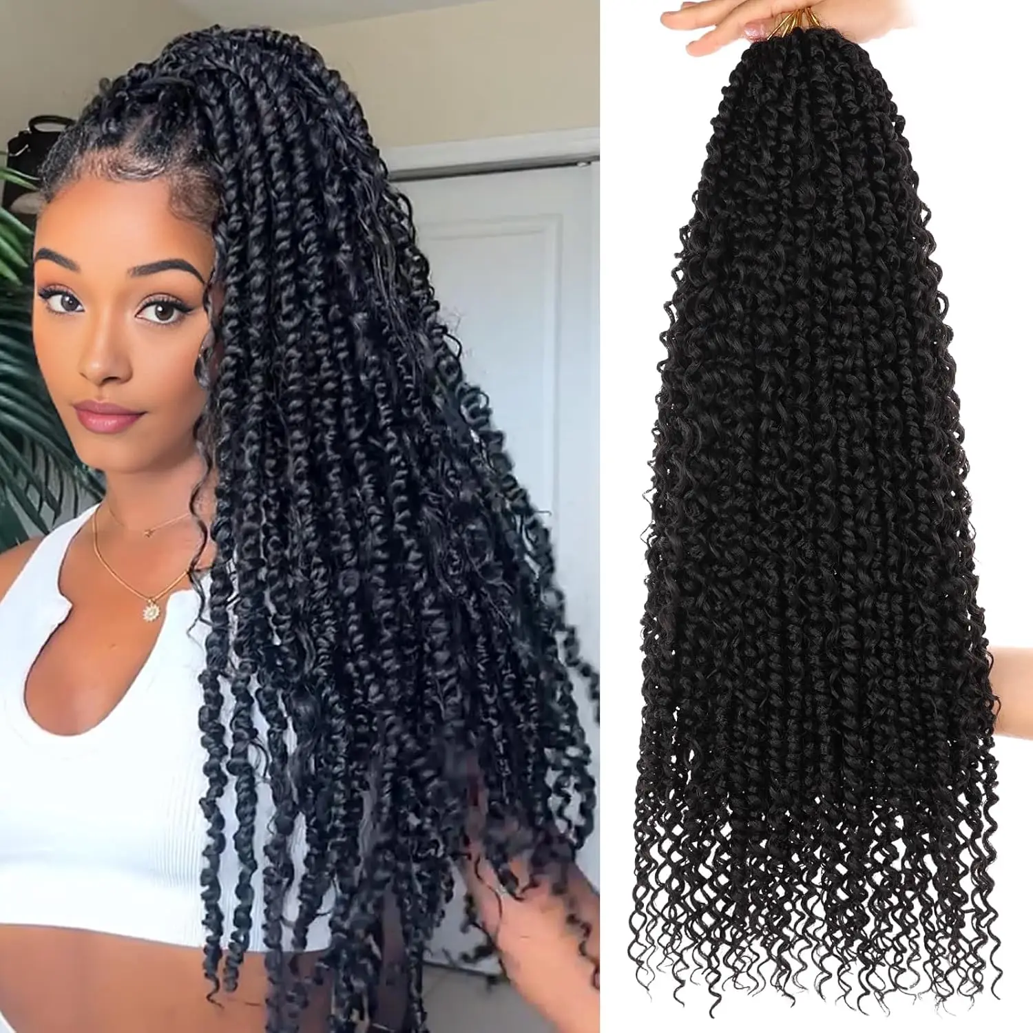 

Dansama богемные волосы Passion Twist с предварительной петлей Passion Twist, вязанные крючком волосы, предварительно скрученные омбре, коричневые косы Passion Twist для женщин