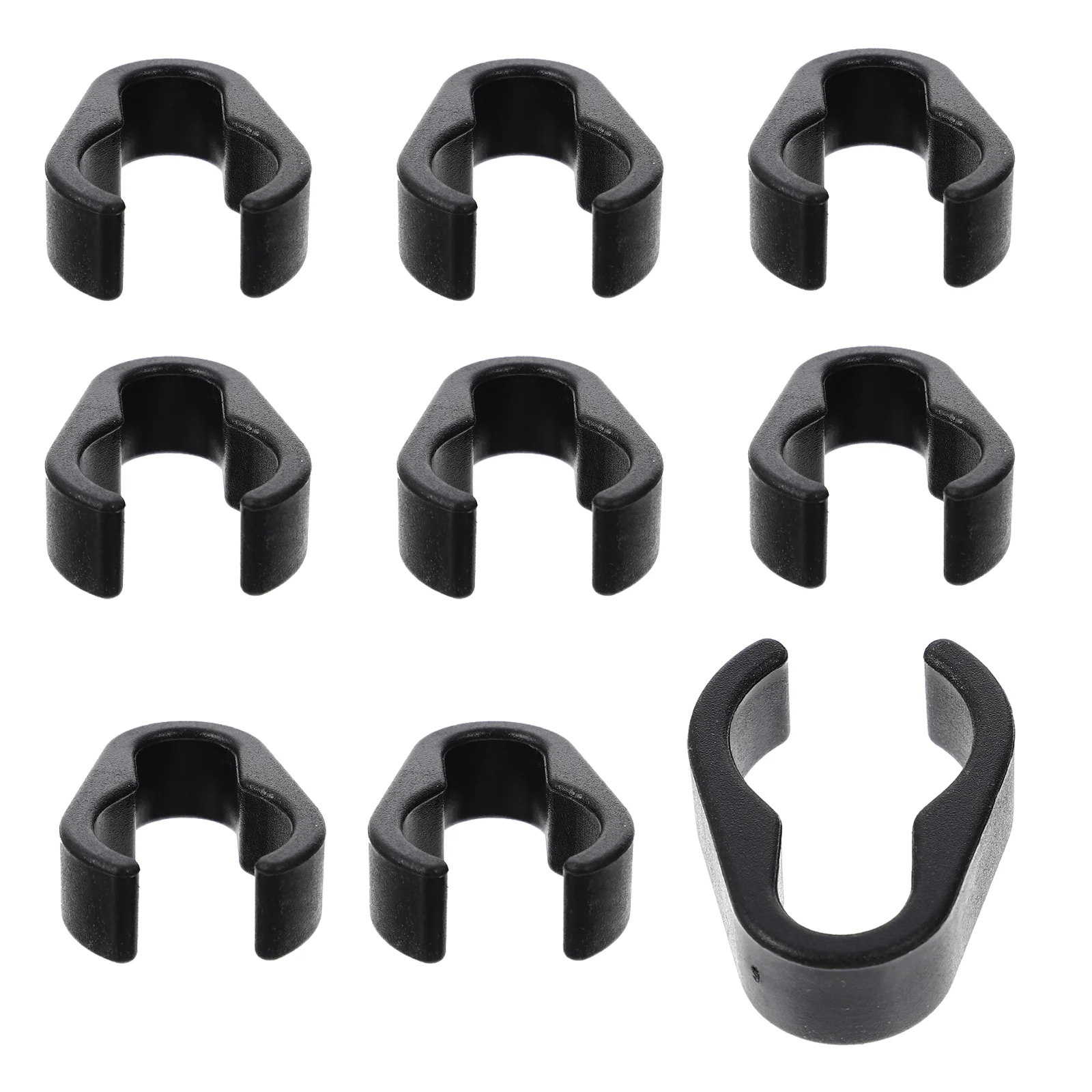 

10 Pcs Flexible Pole Clamp Microphone Clip Cable Holder Holders Thread Plastic Black Clips Organizer Clamps