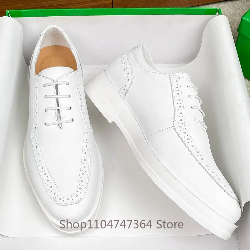 

Британские модные мужские туфли-оксфорды из воловьей кожи для фотосессий, свадеб, белых костюмов, свадебные туфли для жениха, мужские повседневные туфли дерби