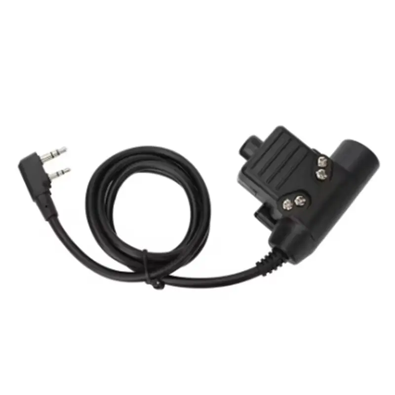 Y44A U94 PTT Cable Plug Adapter for Baofeng UV-82 AR-152 Walkie Talkie 2 Pin K Type for Two Way Radio