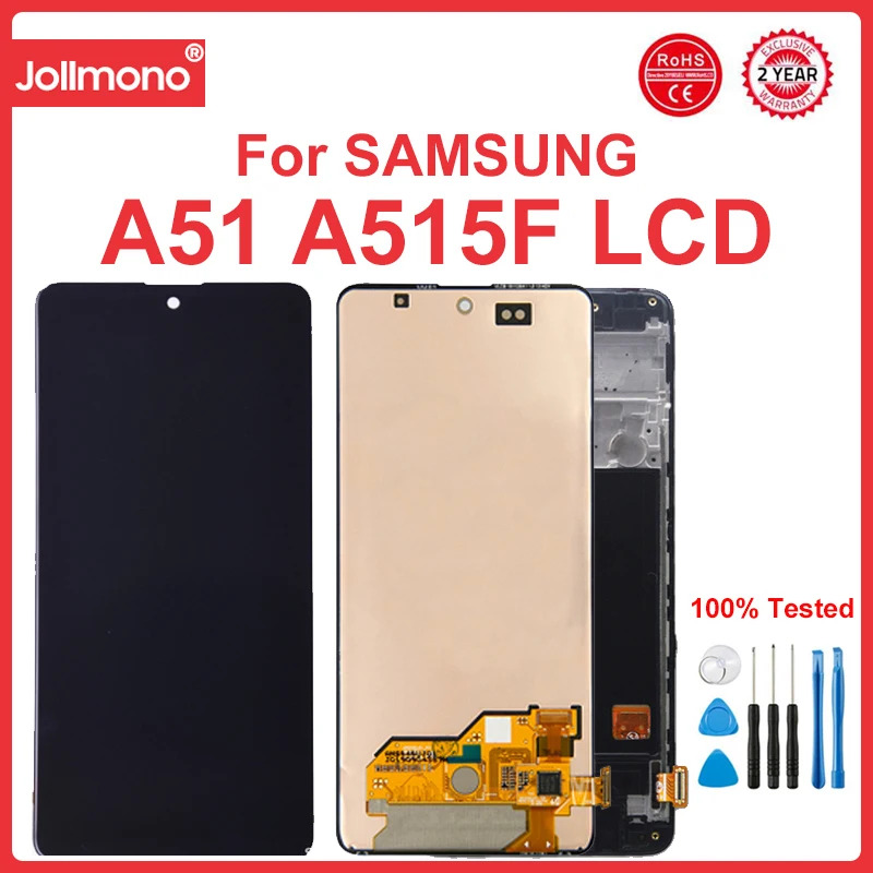 

6.5'' Display Screen for Samsung Galaxy A51 LCD Display Touch Screen with Frame for Samsung A51 A515 A515F /DS Replacement