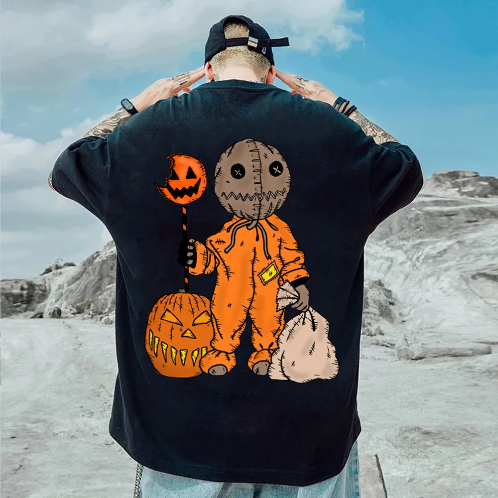 Men Women Horror Shirt Movie Trick 'r Treat Print Shirts for Men 2022 Fashion Short Sleeve Halloween Girls Tees