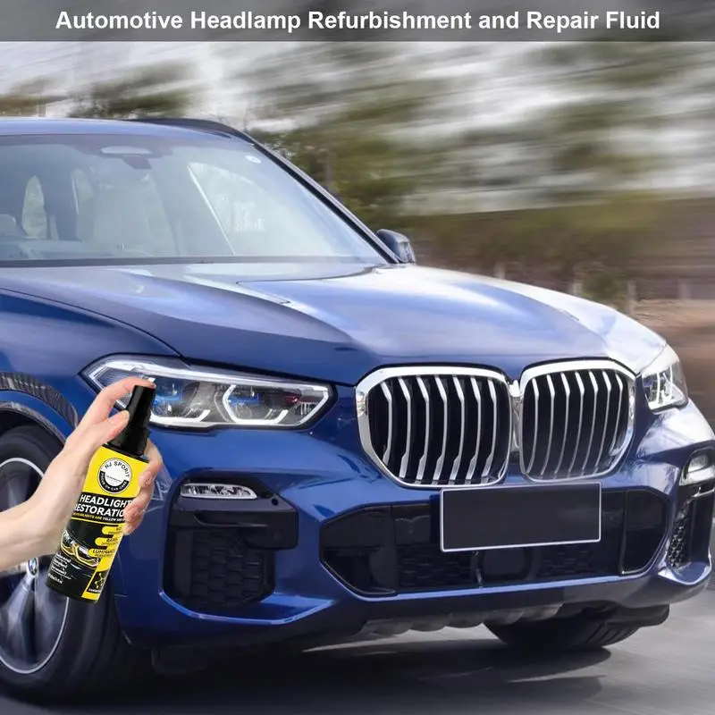 Car Headlight Restoration Spray Liquid Car Light Cleaner and Restorer Headlight Restorer Resistant Headlight Polishing Spray