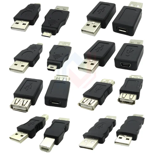 1 unids/lote adaptador USB 2,0 Mini 5P a A macho/hembra Micro a USB hembra/macho convertidor de puerto T cuadrado de datos Android