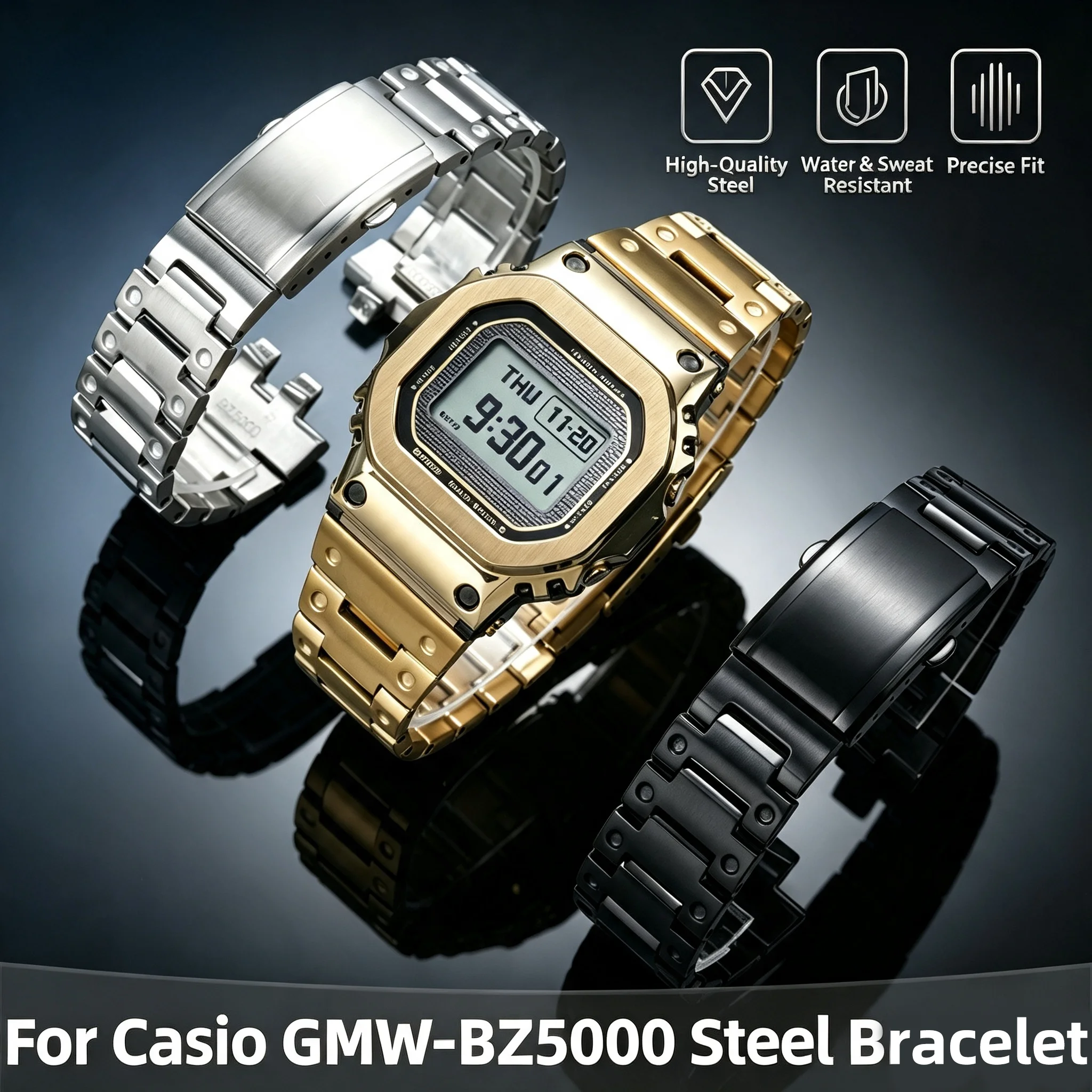 Stainless Steel Watch Band For Casio GMW-BZ5000 Replacement Metal Watch Strap GMWBZ5000 Waterproof Premium Steel Bracelet Men