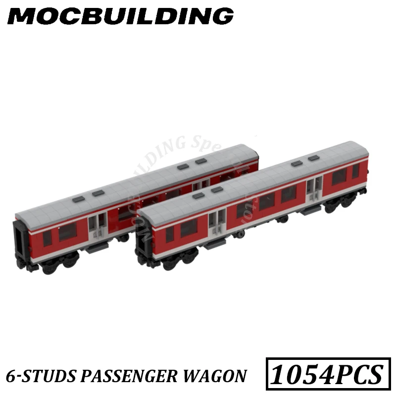 

6-studs Wide Passenger Cars Model Railway Accessories MOC Building Bricks Display DIY Construction Assemble Toys Gifts Present