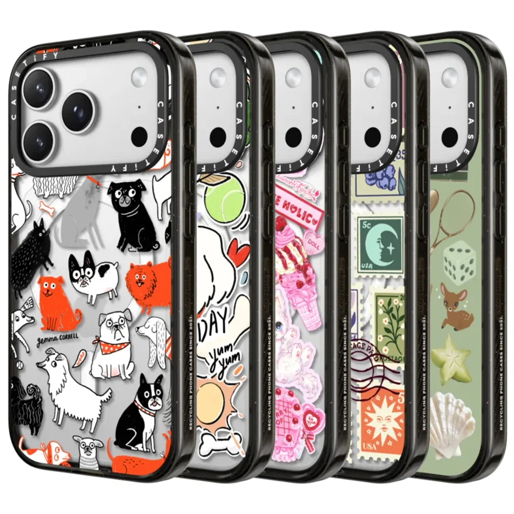 CASETiFY Printed Patterns Sticker Series Magnetic Drop-proof Case for iPhone 17 16 14 15 13 Pro Max Air Plus Protect Cover