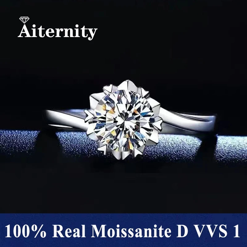 

Brilliant jewelry 100% Real GRA Moissanite Luxury Rings D Color 925 Sterling Silver Eternity Engagement Diamond Bridal Ring