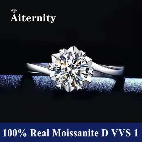 Brilliant jewelry 100% Real GRA Moissanite Luxury Rings D Color 925 Sterling Silver Eternity Engagement Diamond Bridal Ring