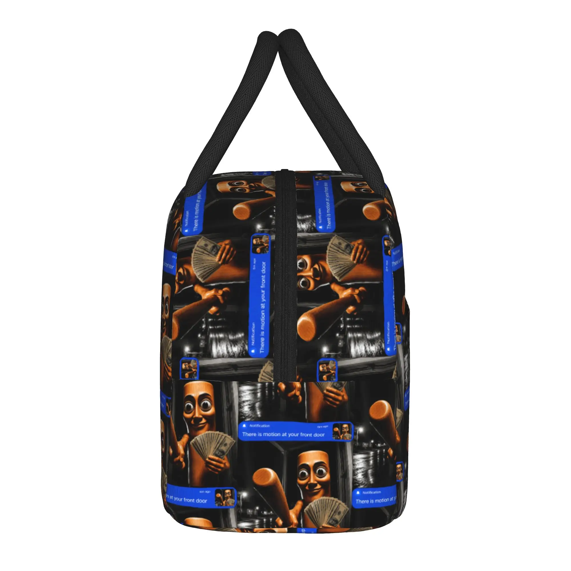 There is Motion at Your Front Tung Tung Tung Sahur Money Lunch Bag Travel Lunch Box For Adult Funny Custom Thermal Lunch Bags