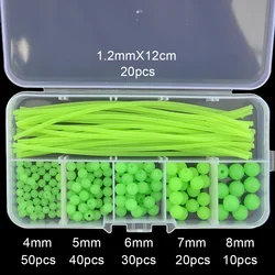 1 string hook accessory, luminous beads, silicone anti winding luminous tube, blocking beads, fluorescent beans