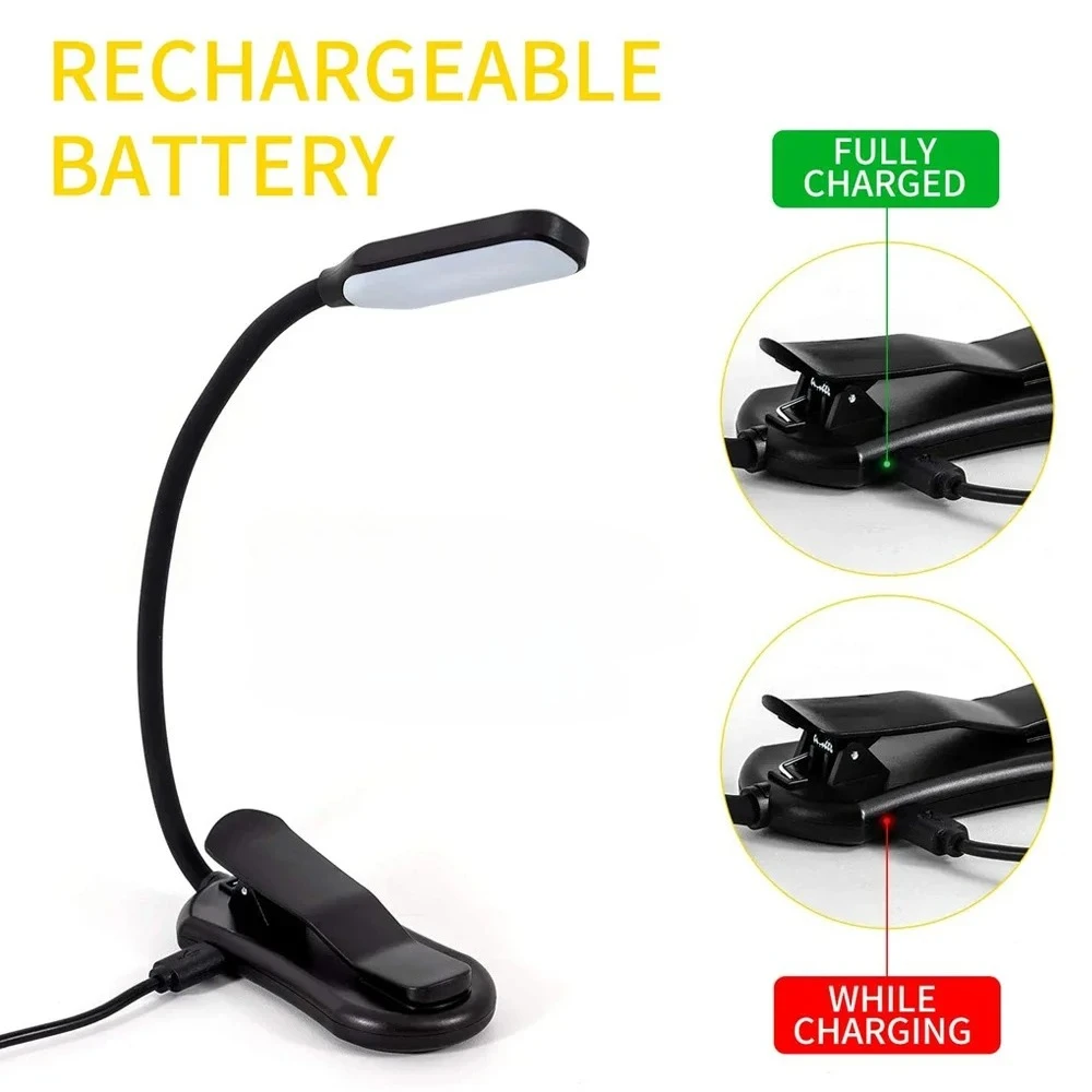 

Светодиодный мини-светильник для книг, маленький ночник, гибкий светильник с регулировкой яркости, USB-зарядка, светильник-прищепка для книг, портативный светильник для чтения, письма, спальни