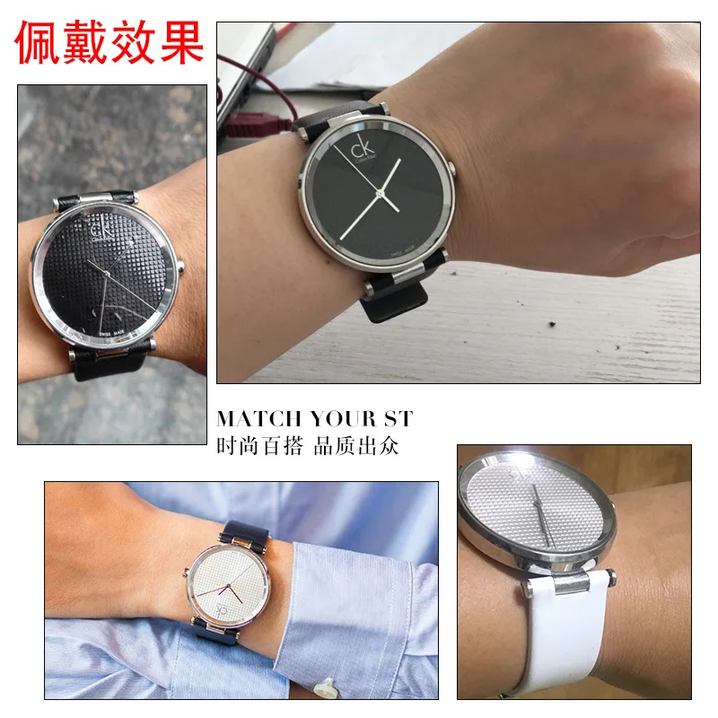 Ремешок для часов CK K1S21102 K1S21120, прочный, мягкий из натуральной кожи для Calvin Klein, специальный ремешок с вогнутым интерфейсом, 20 мм, женский