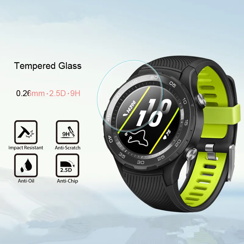 2 pcs 2.5D Watch Tempered Glass Screen Protector For Huawei Watch2 2018 /watch2 pro/honor Watch Magic  Protective Film