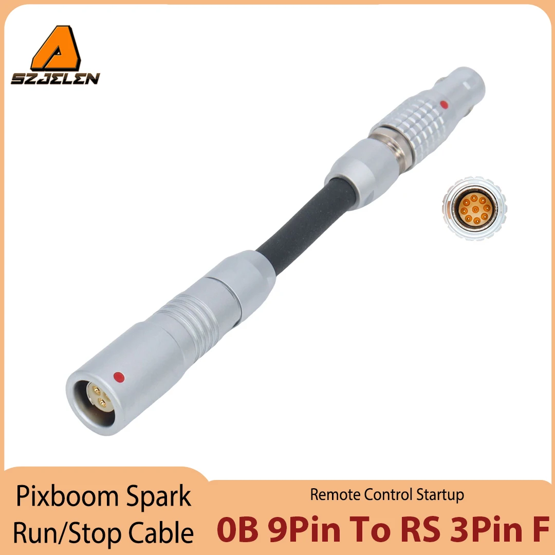 New Arriving Run/Stop RS Cable For Pixboom Spark Camera Fischer 3Pin Female to 0B 9Pin Male Rotable Right Angle