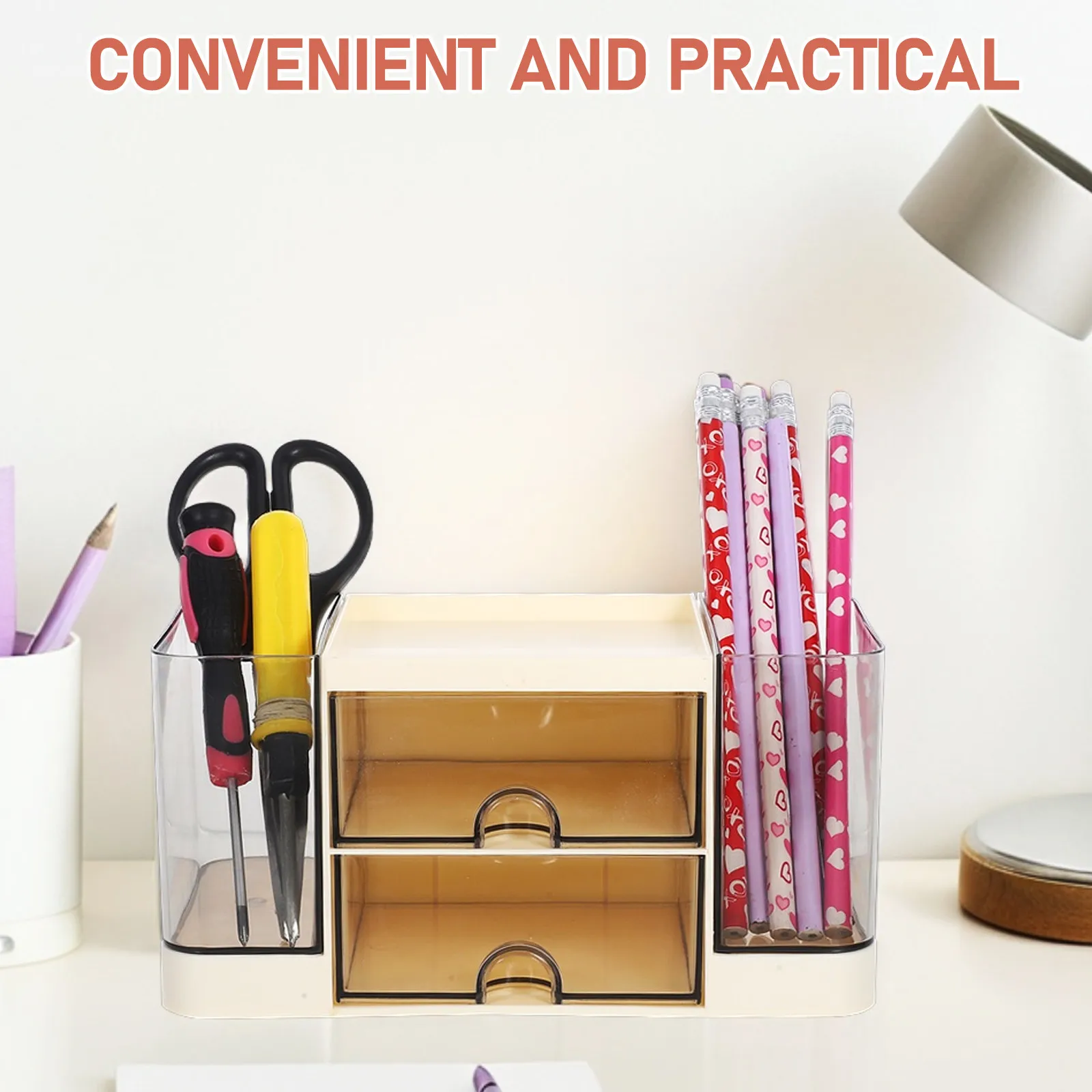 Mini Desk Holder Organizer Drawers Multifunctional Pen Pencil Makeup Storage Compartment Office Home Supplies
