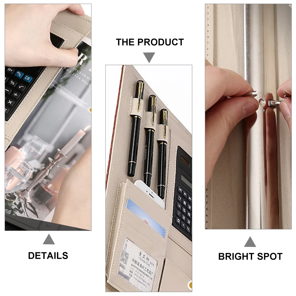 

PU Business Document Folder Notebook Binder Loose Leaf Ring Binder Personal Planner File Folder for Office Document