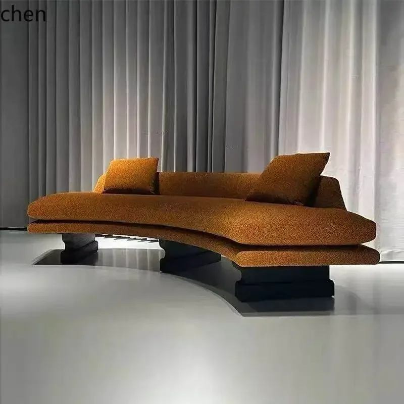 DSA Minimalist Creative Combination Modern Living Room Wabi-Sabi Style Irregular Matte Fabric Curved Corner Sofa