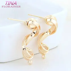 9*27MM 18K Gold Color Brass Musical Note Shape Stud Earrings Pins Earrings Jewelry Making Supplies Findings Diy Accessories