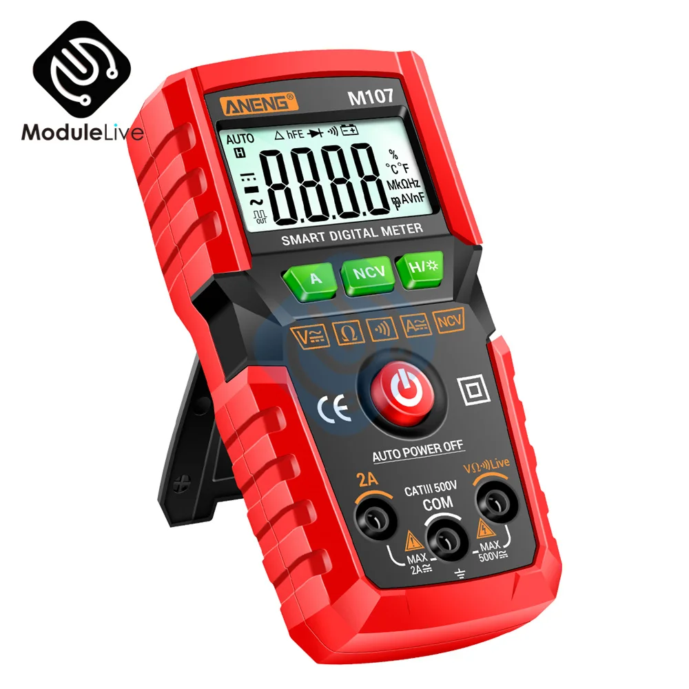 ANENG New M107 M108 Mini Digital Multimeter 4000 Counts Non Contact AC/DC Current Voltage Tester Resistance Capacitance Meter