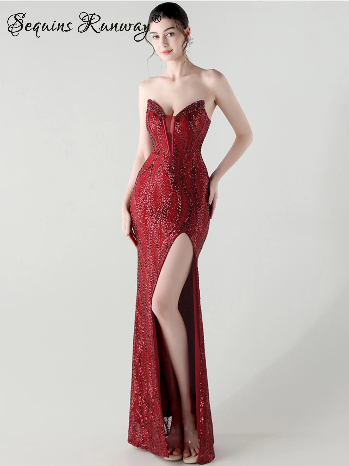 Seksowne długie suknie ślubne bez pleców kobiety eleganckie luksusowe urodziny cekinowa letnia sukienka kobieta formalne suknie wieczorowe na studniówkę Vestidos