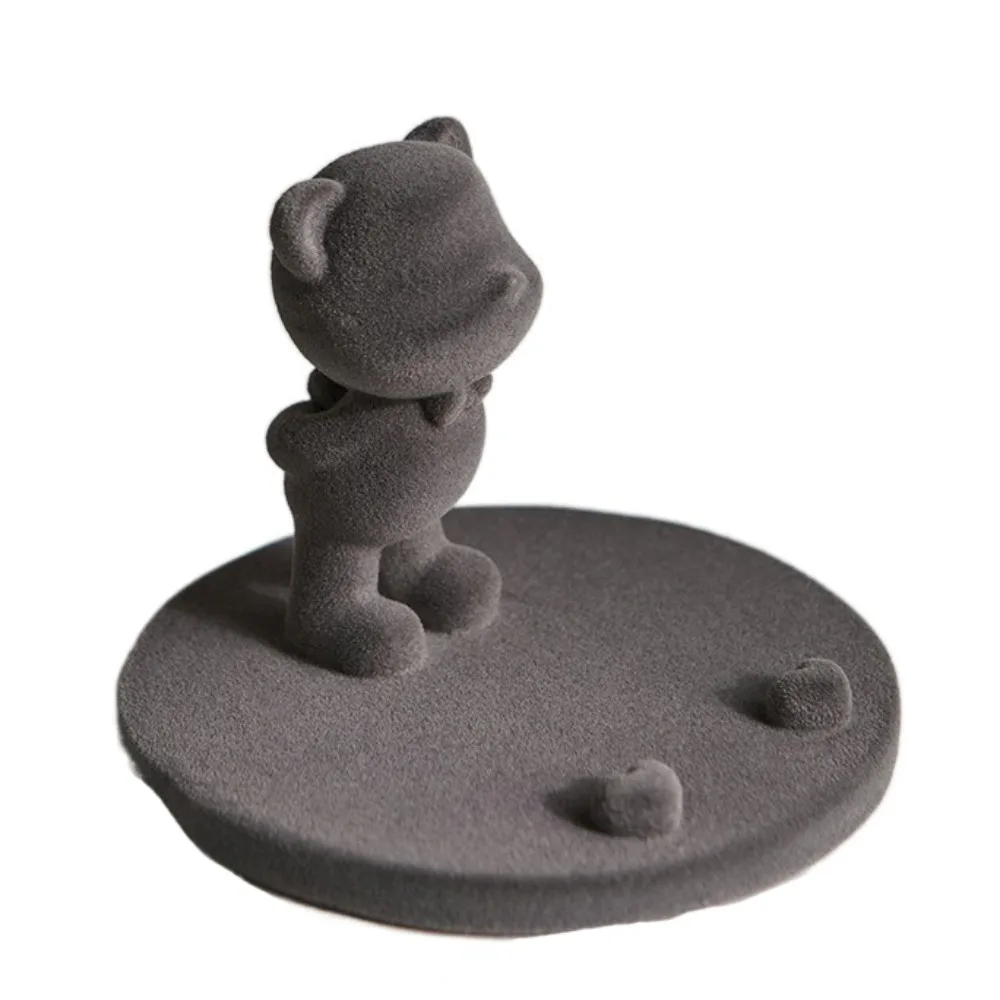 

Resin Flocking Bear Phone Stand Phone Statue Figurines Bear Mobile Phone Holder Handicrafts Portable Cartoon Lazy Bracket