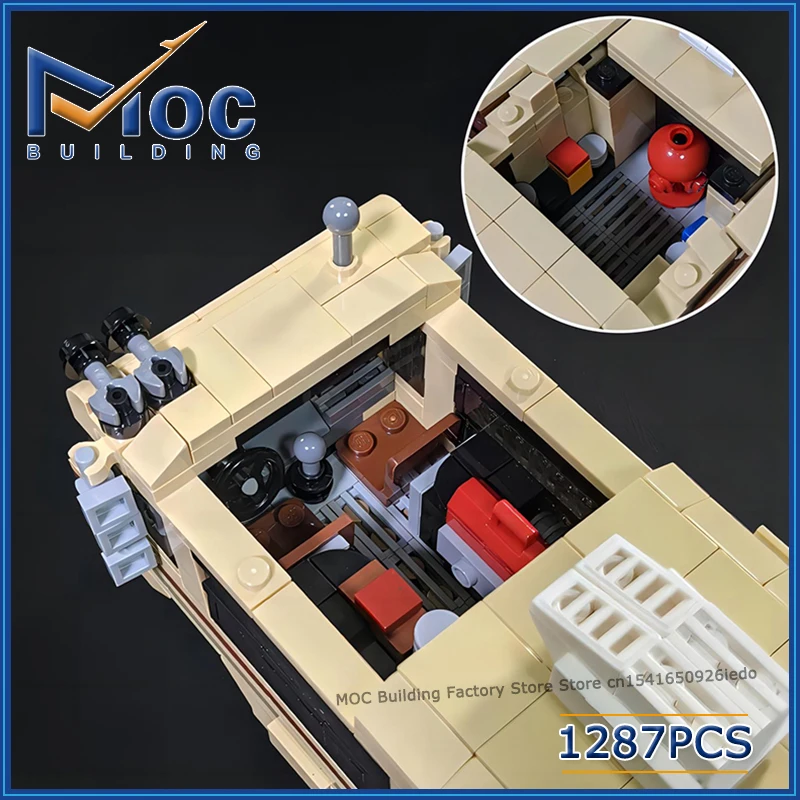 Blocos de construção moc, filme espacial, foguete de batalha, modelo de veículo voador, tijolos de montagem diy, carro clássico, coleção de brinquedos, presente de natal