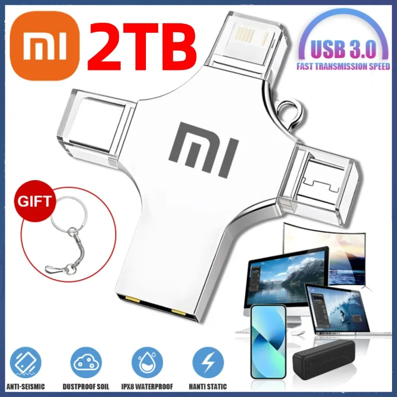 Xiaomi usb 2tb otg metall usb 3,0 pen drive schlüssel typ c high speed pen drive 1tb 128gb mini usb flash drive wasserdichter speichers tick