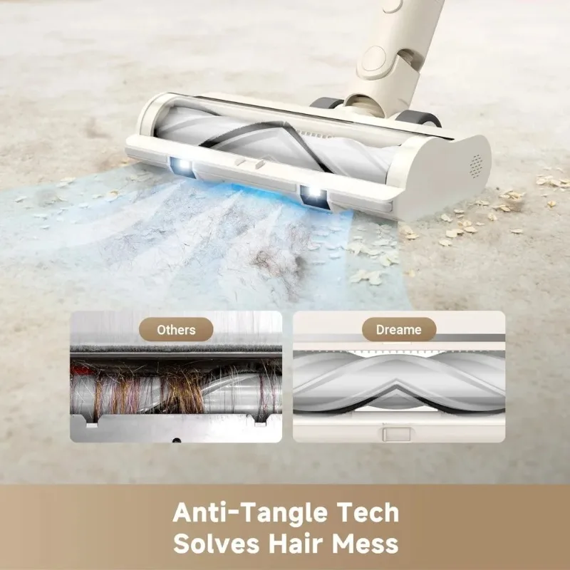 Cordless Vacuum Cleaner R10 Pure, 120AW Powerful Suction, Stick Vacuum Cleaner for Home, Anti-Tangle, LED Headlights, Up to 60